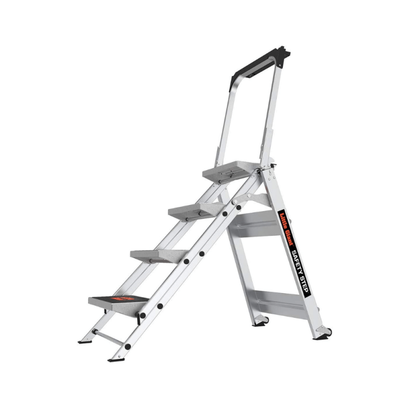 Little Giant Ladder Systems Safety Step Ladder Four Step with Bar, 2 x 11 Inches