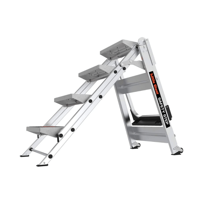 Little Giant Ladder Systems Safety Step Ladder Four Step with Bar, 2 x 11 Inches