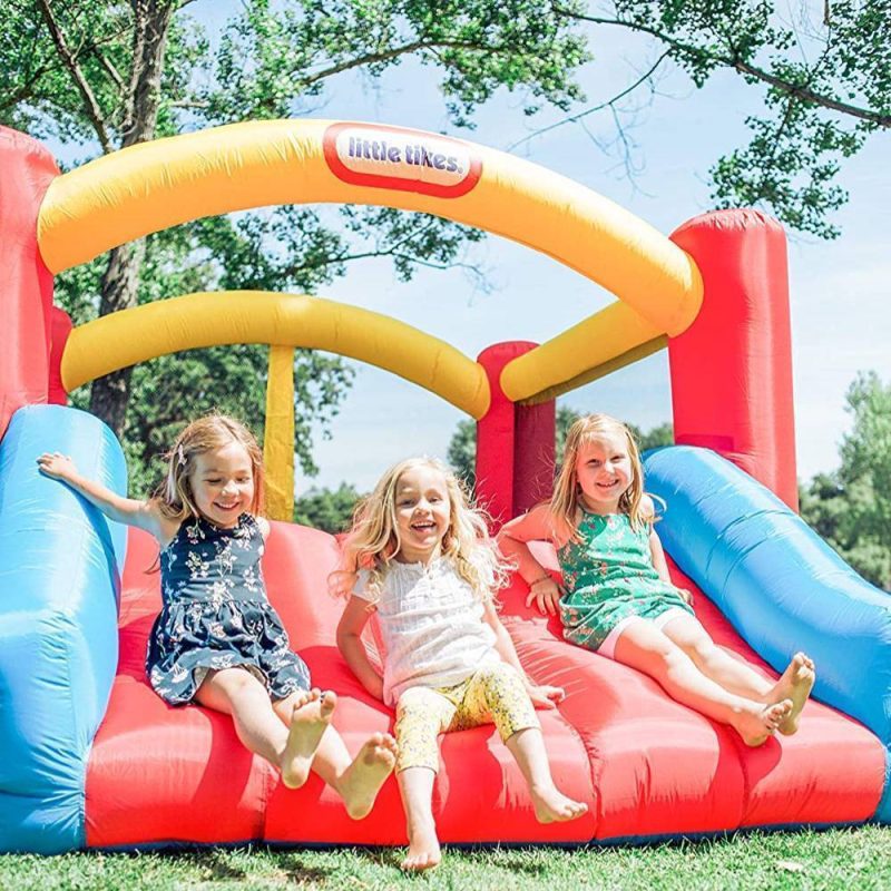 Little Tikes Inflatable Jump 'n Slide Bounce House With Heavy Duty Blower, Multicolor
