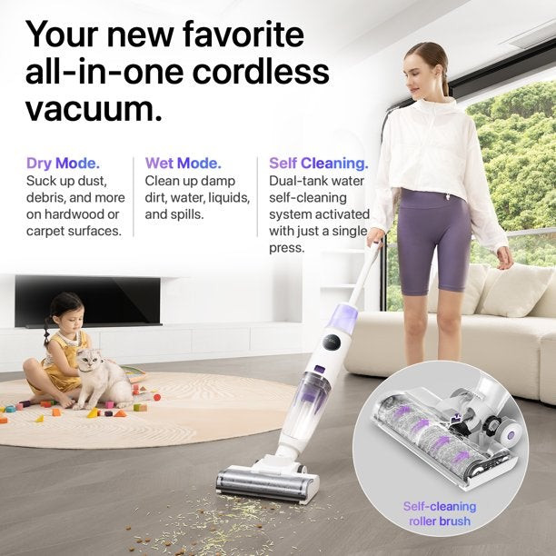Lunaglow Nano 3 in 1 Wet & Dry Vacuum Cleaner with Self-Cleaning Technology