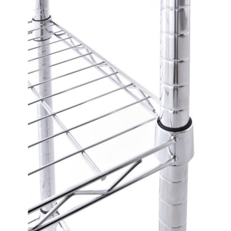 Mainstays Chrome Plated Silver Metal Baker's Rack With Wood Shelf