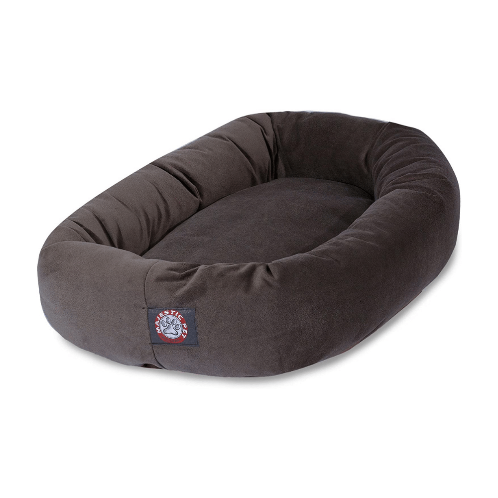 Majestic Pet Chocolate Suede Bagel Dog Bed, Large