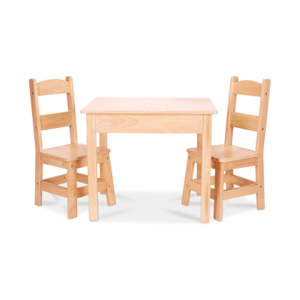 Melissa & Doug Wooden Table And 2 Chairs, Blonde