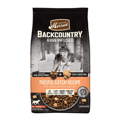 Merrick Backcountry Raw Infused Grain Free Pacific Catch Recipe Dry Dog Food, 20 Pounds
