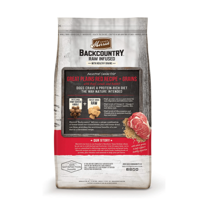 Merrick Backcountry Raw Infused Great Plains Red Recipe with Healthy Grains Dry Dog Food, 20 Pounds