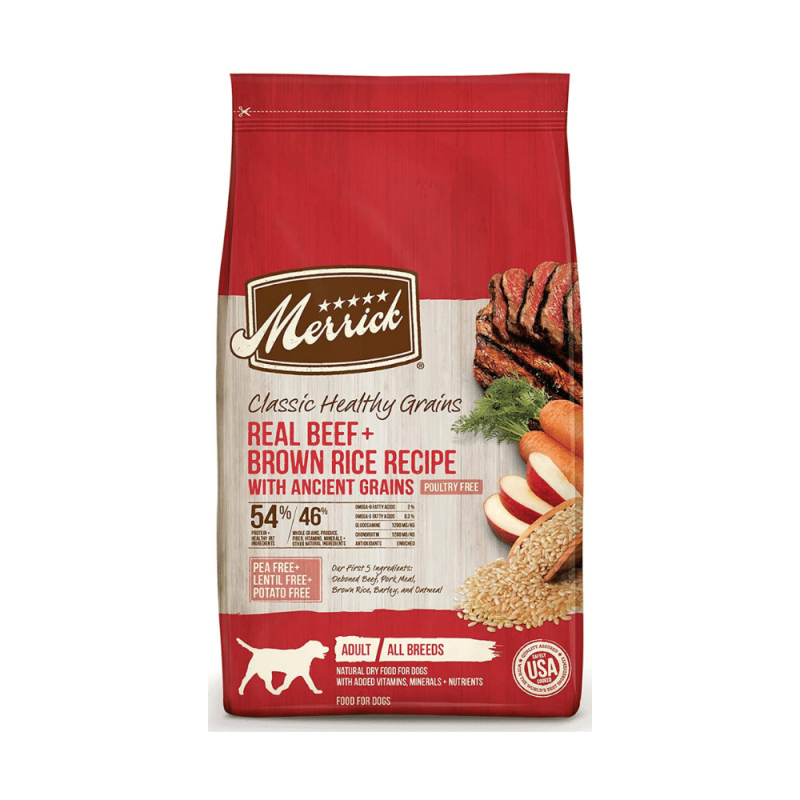 Merrick Classic Healthy Grains Real Beef & Brown Rice Recipe with Ancient Grains Dry Dog Food, 25 Pounds
