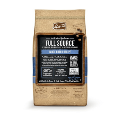 Merrick Full Source Raw-Coated Kibble Large Breed Beef Recipe With Healthy Grains Dry Dog Food, 20 Lbs