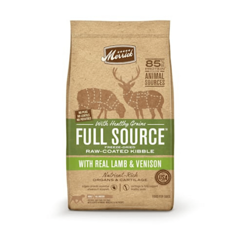 Merrick Full Source Raw-Coated Kibble Real Lamb Venison With Healthy Grains Dry Dog Food, 20 Lbs