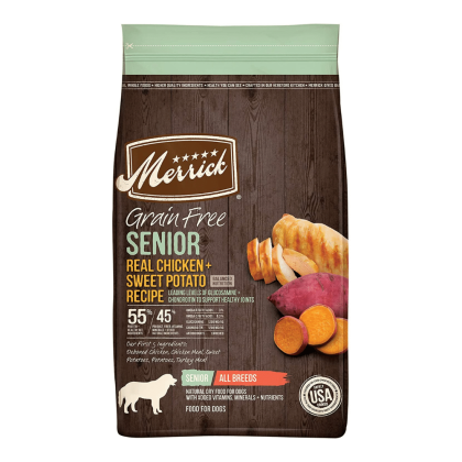 Merrick Senior Dry Dog Food With Real Meat, Grain Free, 22 Pounds, Pack Of 1