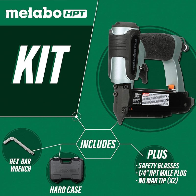 Metabo HPT NP35A Pin Nailer Kit, 23 Gauge, Pin Nails - 5/8" to 1-3/8"