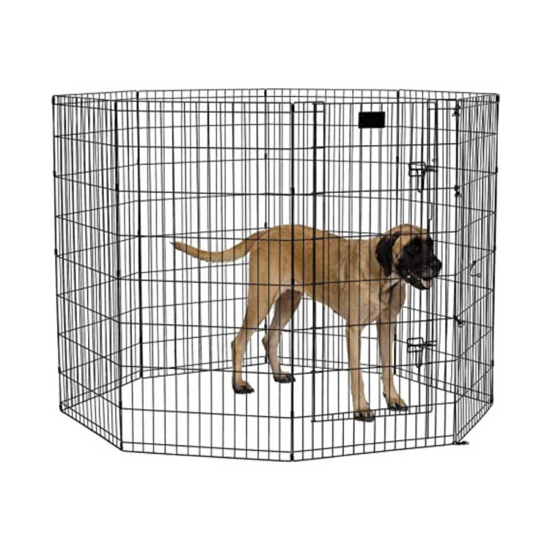 Midwest Homes for Pets Black E-Coat Exercise Pen w/Door for Dogs, 48-Inch Height