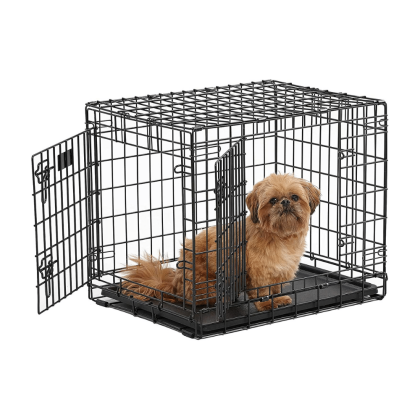 MidWest Homes for Pets Ultima Pro Extra-Strong Double Door Folding Metal Dog Crate w/ Divider Panel