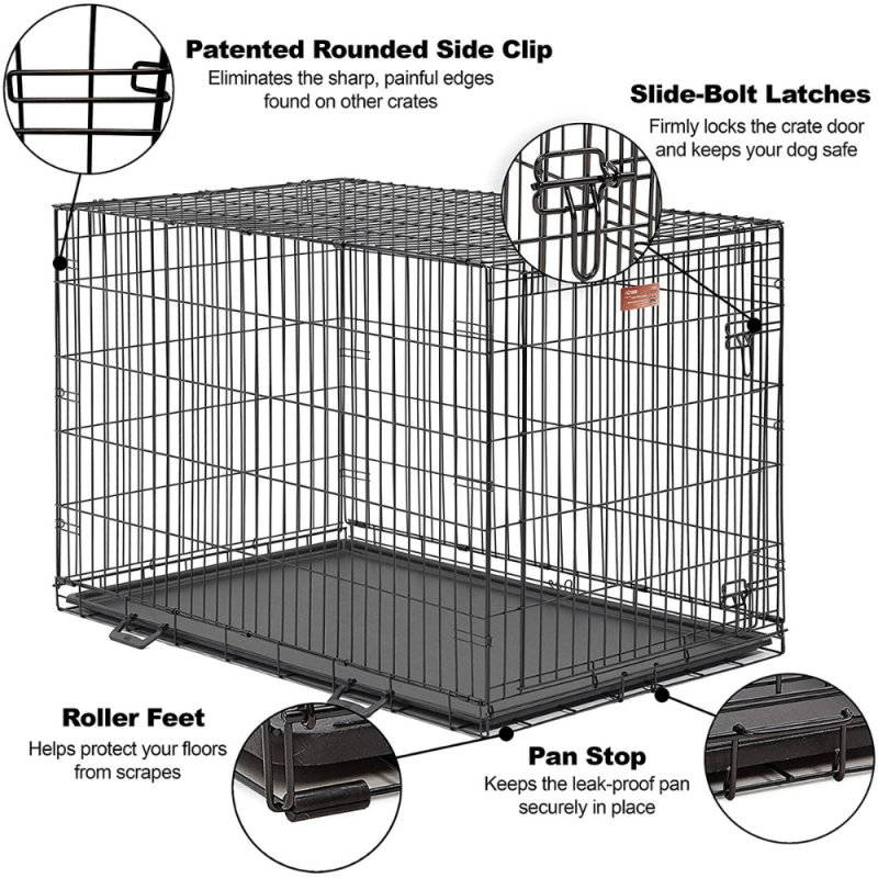 Midwest iCrate Single Door Folding Dog Crate, 48-Inch