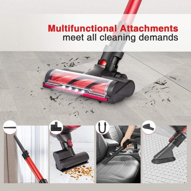 Moosoo K17 Cordless Vacuum 2 In 1 Stick Vacuum Cleaner For Hard Floors Carpet