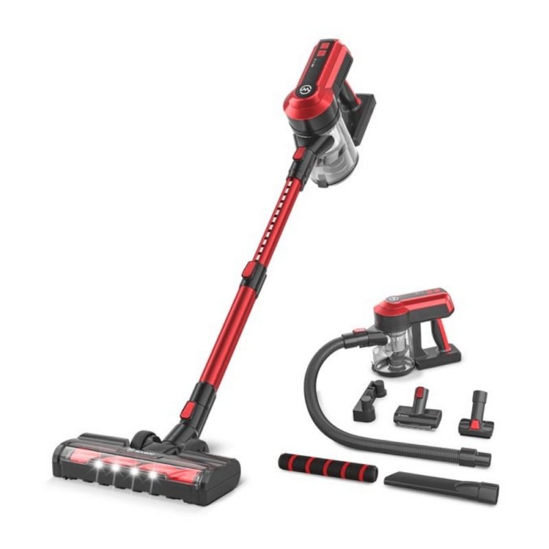 Moosoo K23-Pro Lightweight Stick Vacuum Cleaner, Red