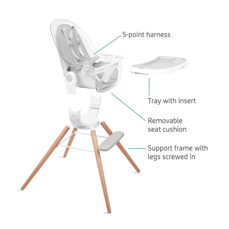Munchkin 360° Cloud Baby High Chair with Clear Seat and 360° Swivel