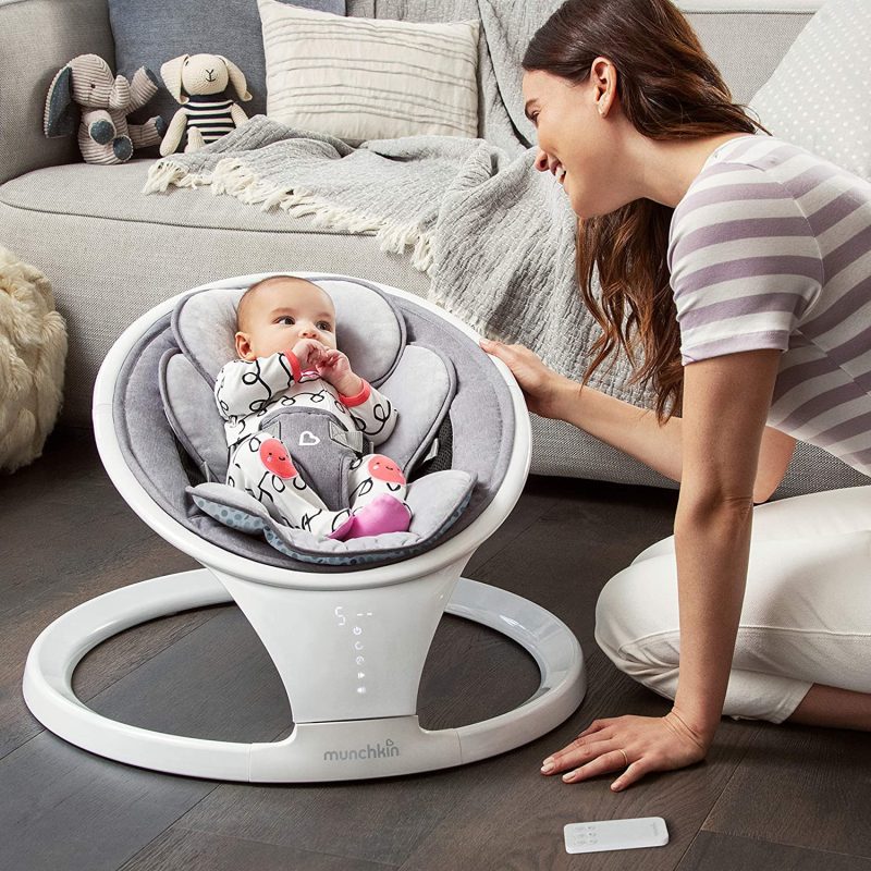 Munchkin Bluetooth Enabled Lightweight Baby Swing With Remote Control