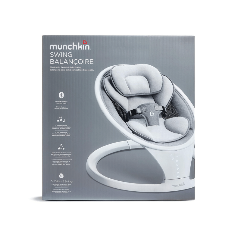 Munchkin Bluetooth Enabled Lightweight Baby Swing With Remote Control