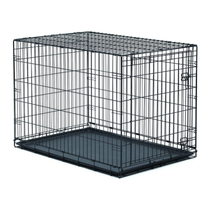 New World Pet Products Folding Metal Dog Crate, Single Door, 48 Inches