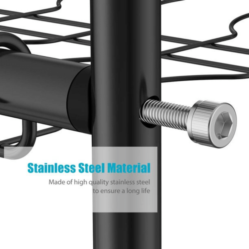 Nex 2-Tier Adjustable Dish Rack, Black Stainless Steel