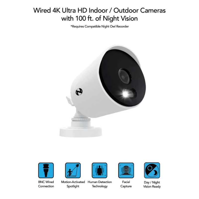 Night Owl 4K Ultra HD Wired Cameras With Built-In Spotlights (2-Pack)