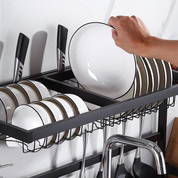 Novashion 25.6 Inch Over The Sink Dish Drying Rack, Stainless Steel Dish Drainer