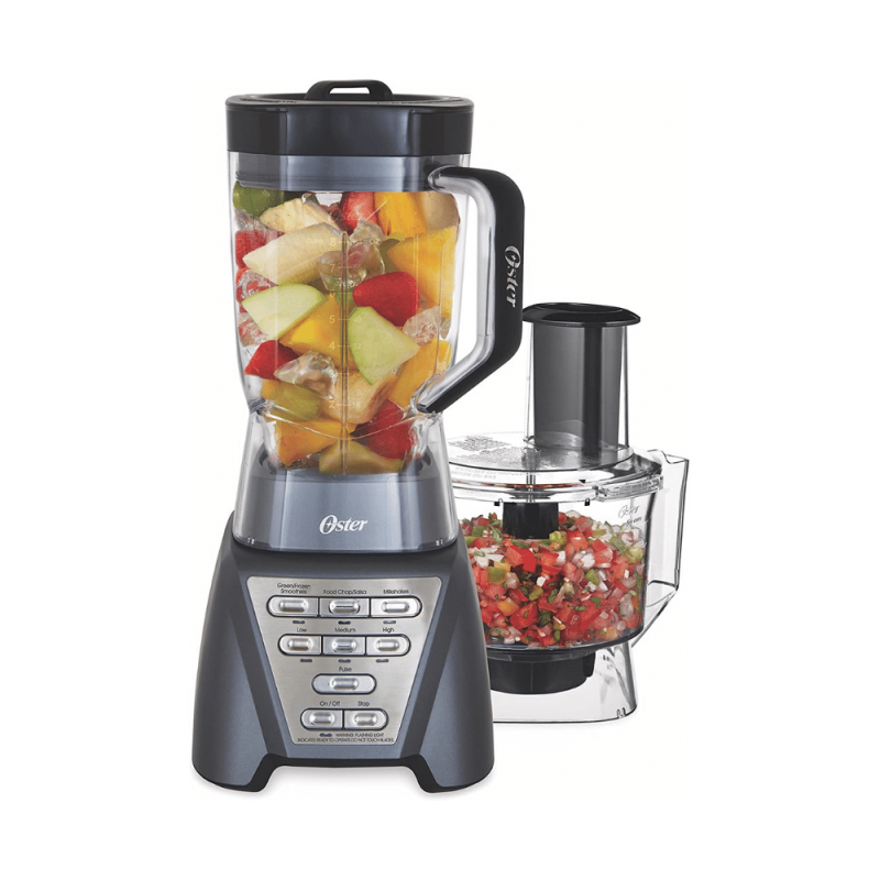 Oster Pro 1200 Blender With Professional Tritan Jar And Food Processor Attachment, Metallic Grey