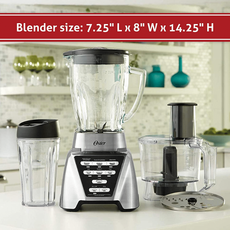 Oster Pro 1200 Blender, 24-Ounce Smoothie Cup And Food Processor (BLSTMB-CBF-000)