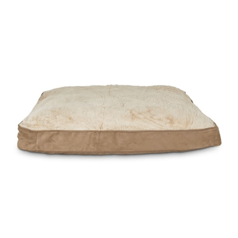 Petco Brown Memory Foam Rectangular Pillow Dog Bed, 30" L x 40" W