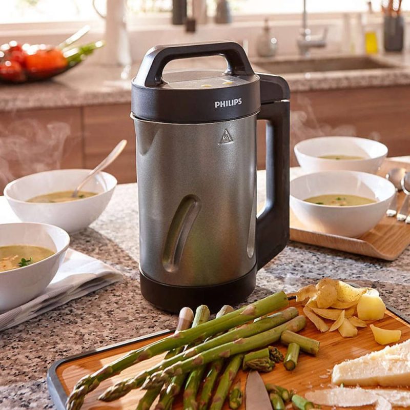 Philips Soup Maker HR2204/70, 1.2 Liters, Black And Stainless Steel