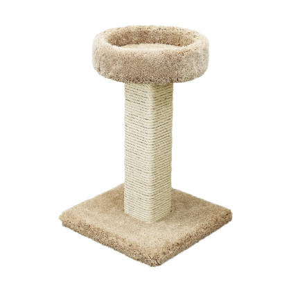 Prestige Cat Trees 1 Level Solid Wood Tan Cat Scratching Post and Sleeper, 32-Inch Height