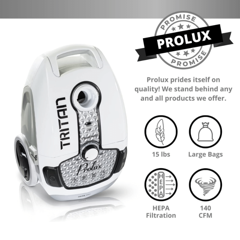 Prolux Tritan Canister Vacuum HEPA Sealed Hard Floor Vacuum With Powerful Motor