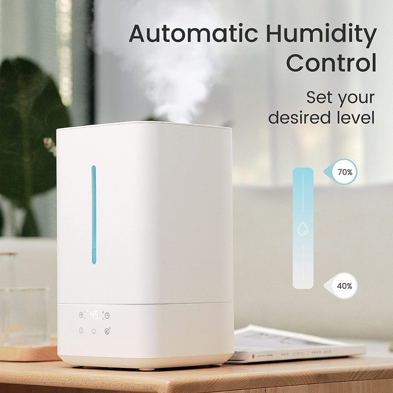 Pure Daily Care Ultrasonic Humidifier for Large Room, Warm & Cool Mist Quiet Vaporizer, 5L