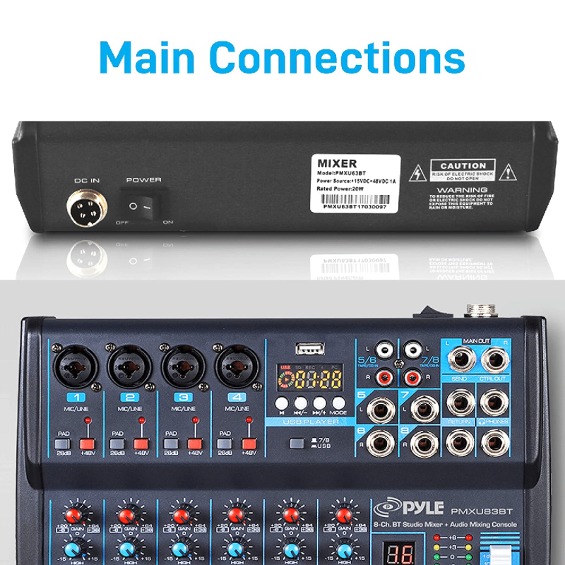 Pyle Professional Audio Mixer Sound Board Console Desk System