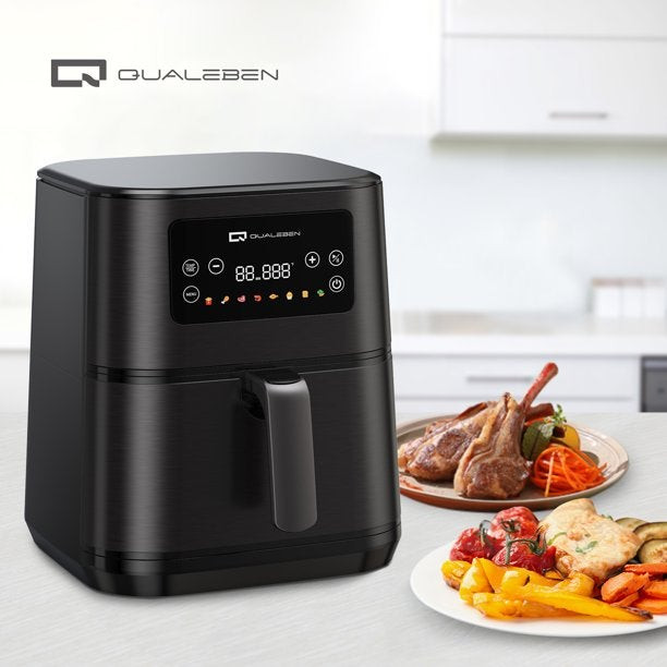 Qualeben 8-in-1 Air Fryer, 6Qt. Large, LCD Digital Touch Screen and Nonstick Detachable Basket