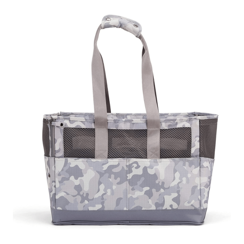 Reddy Grey Camo Canvas Dog Carrier Tote, Small