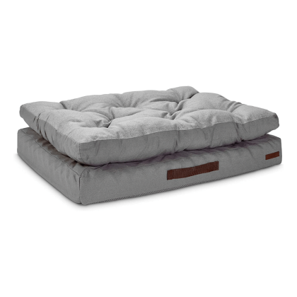 Reddy Grey Double-Pillowtop Lounger Orthopedic Dog Bed