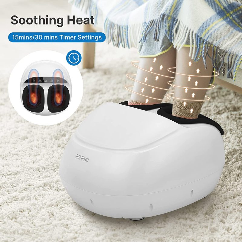 Renpho Foot Massager Machine with Heat, Shiatsu Deep Kneading, Multi-Level Settings