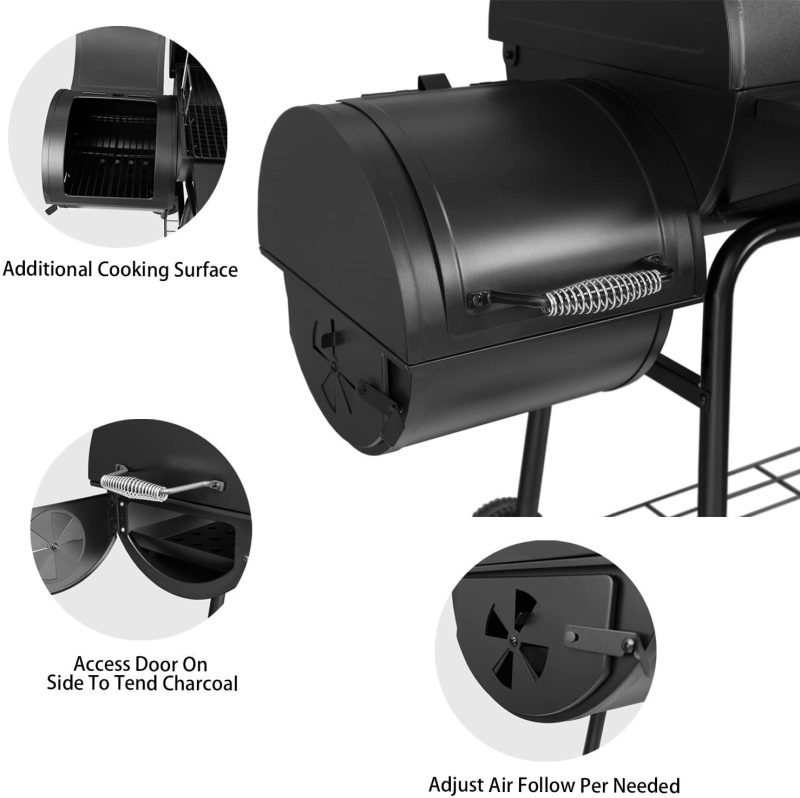 Royal Gourmet 30" BBQ Charcoal Grill And Offset Smoker