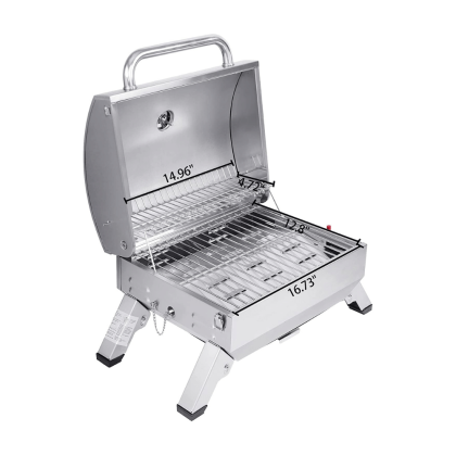 Royal Gourmet GT1001 10000 BTU Stainless Steel Portable Gas Grill with Folding Legs and Lockable Lid