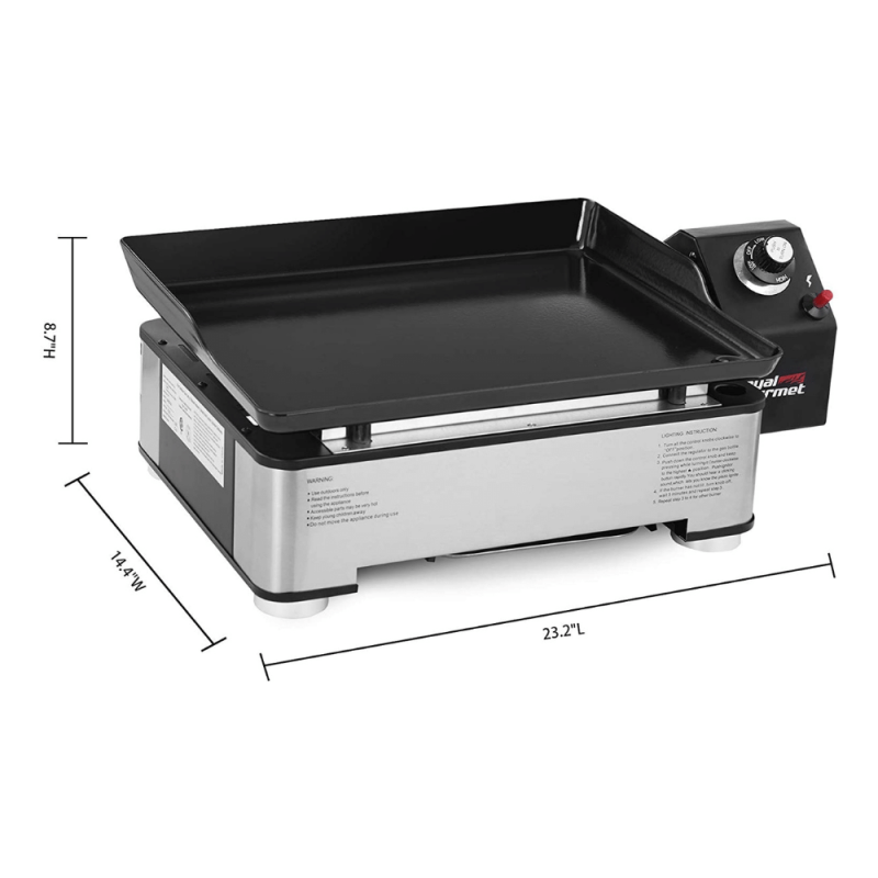 Royal Gourmet PD1202S 18-Inch Portable Table Top 1 Burner Grill, Sliver