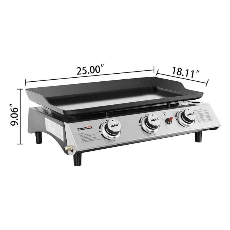 Royal Gourmet PD1300 3-Burner 26,400-BTU Portable Gas Grill Griddle, Outdoor Camping
