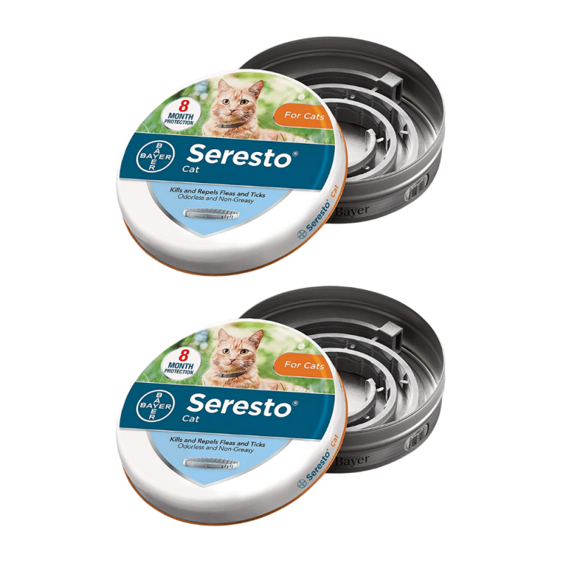 Seresto 2-Pack Flea and Tick Collar for Cats, 8 Months Protection