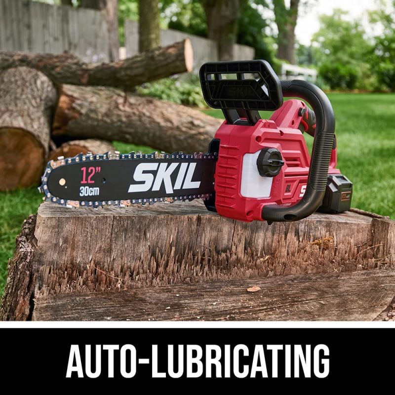Skil PWR Core 20 Volt 12'' Brushless Chain Saw Kit With 4.0ah Battery And Charger