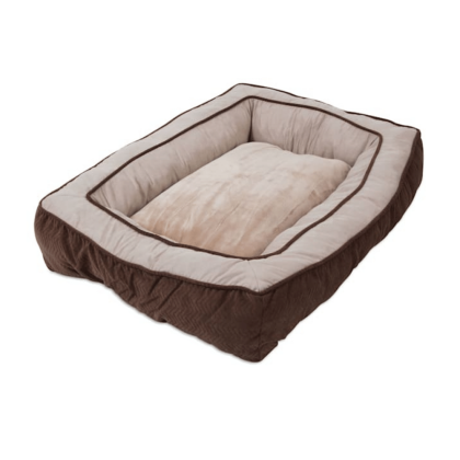 Snoozzy Chocolate Chevron Chenille Bumper Bed for Dogs