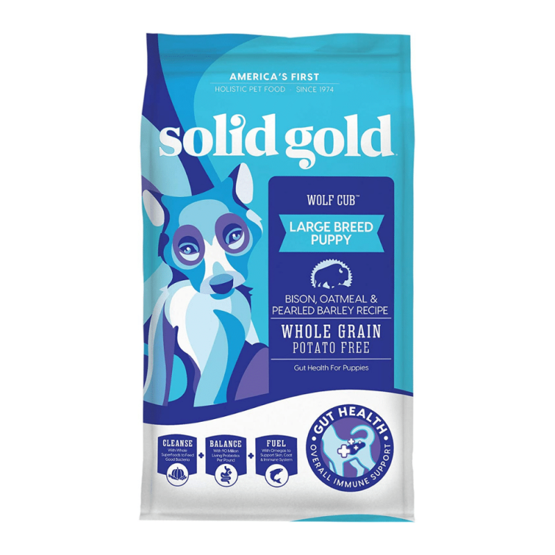 Solid Gold Wolf Cub with Real Bison and Oatmeal, Natural Large Breed Puppy Food, 24 Pounds