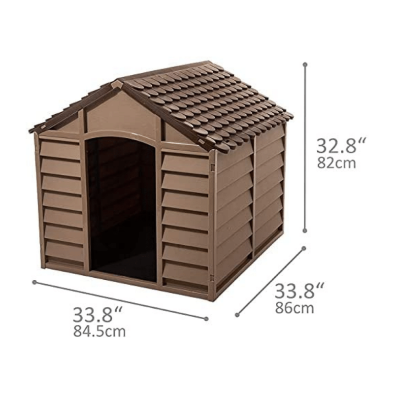 Starplast Dog House Kennel - Weather & Water Resistant, Large, Brown/Mocha
