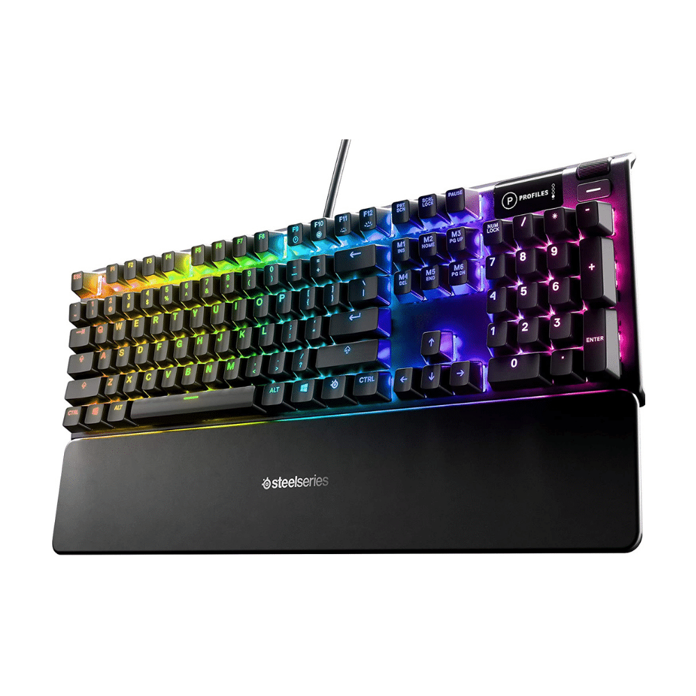 SteelSeries Apex 5 Hybrid Mechanical Gaming Keyboard, Per-Key RGB Illumination, OLED Smart Display