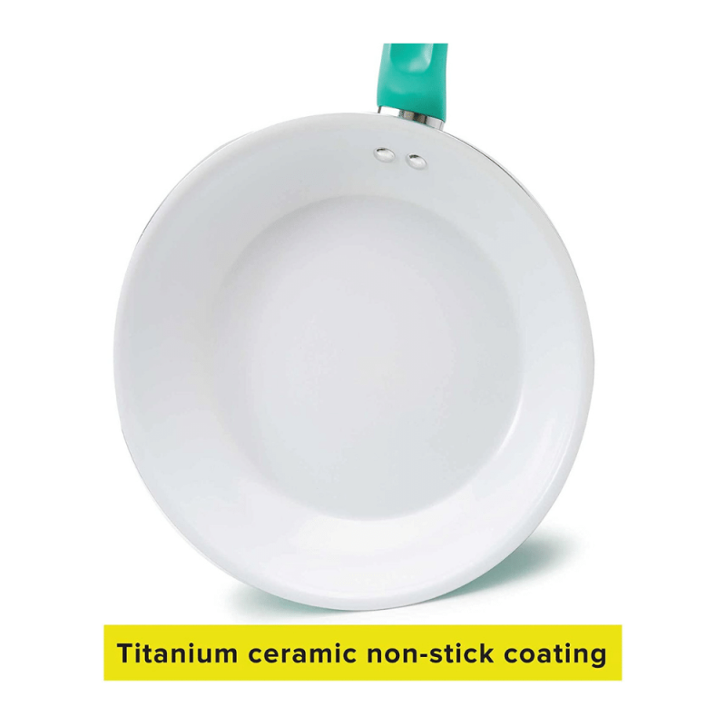 Tasty Ceramic Titanium-Reinforced Non-Stick 16-Piece Cookware Set, Multicolor
