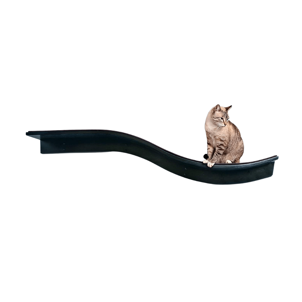 The Refined Feline Lotus Branch Cat Shelf In Espresso, Large